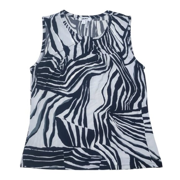 DKNY Women's Zebra Print Polyester Spandex Tank Top, Medium, NWT. - Picture 1 of 9